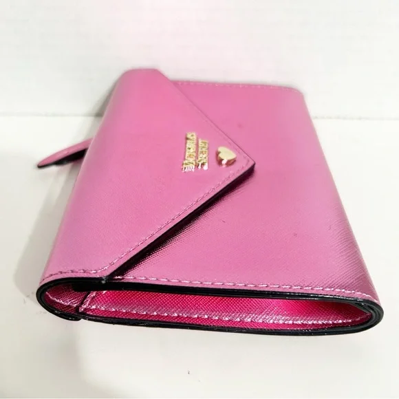 Victoria’s Secret Pink Jewel Metallic Envelope Pouch Wallet Snap Closure 🩷🖤 - Picture 9 of 14